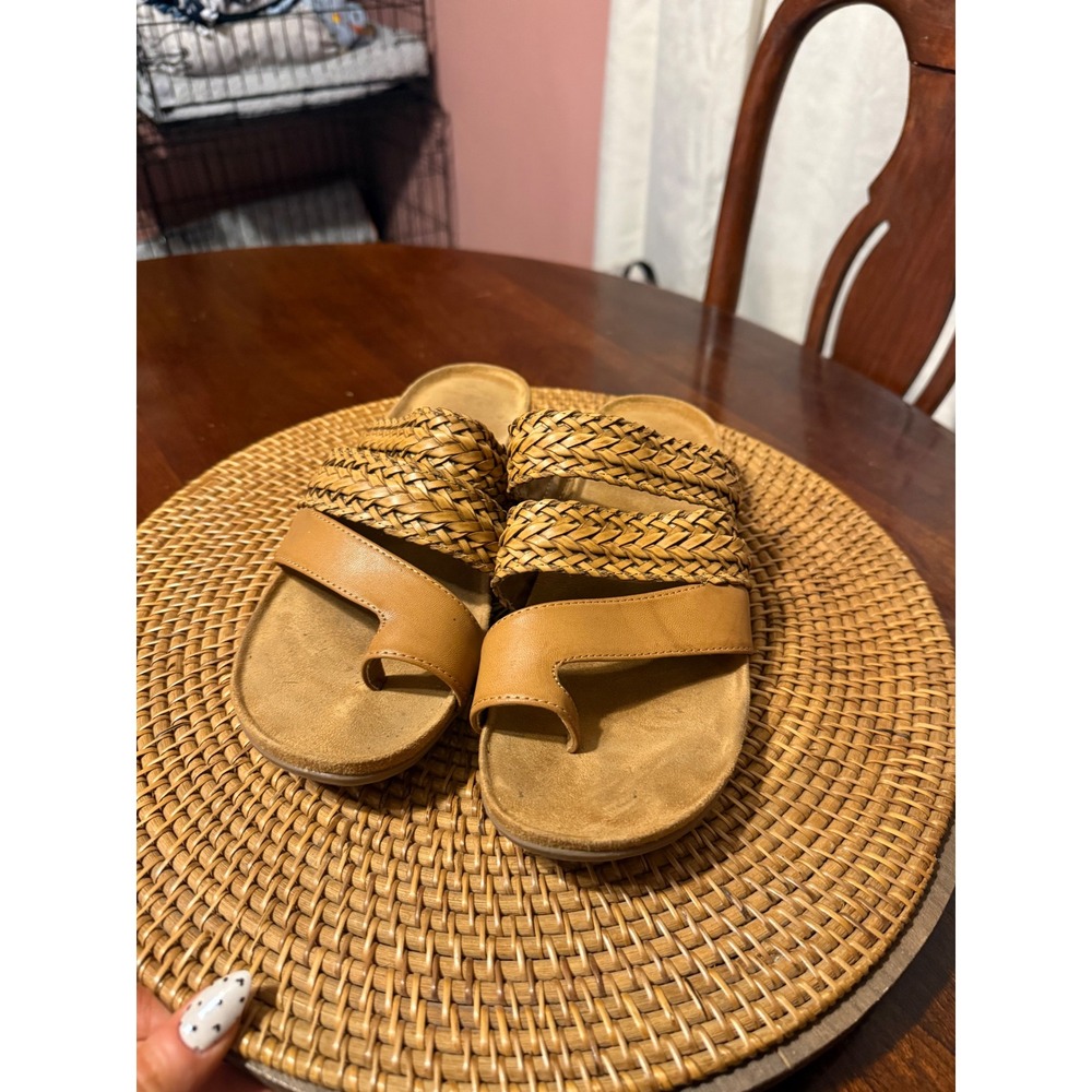 Baretraps Jonelle Tan Braided Toe Loop Slide Sandals Womens 9.5M - Picture 2 of 10